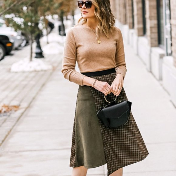 ASSYMETRICAL FAUX WRAP SKIRT - Picture 7 of 14